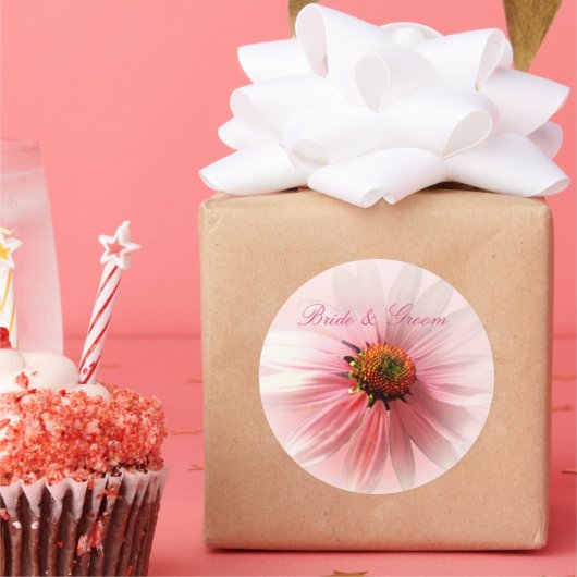 Roze ConeFlower Sticker (Feest)