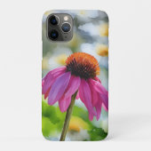 Roze Coneflower Wildflower Art Telefoon Case (Achterkant)