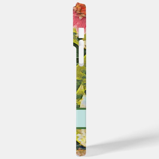 Roze Coneflowers Green Leaves Name Personalized Ca Case-Mate iPhone Case (Achterkant / Links)