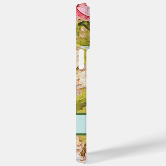 Roze Coneflowers Green Leaves Name Personalized Ca Case-Mate iPhone Case (Achterkant / Rechts)