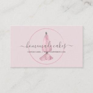 Roze Confectie Spuitzak Logo Chef Bakkerij Visitekaartje