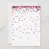 Roze Confetti 1e verjaardag van het meisje Kaart (Achterkant)