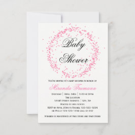 Roze Confetti - 3x5 Baby shower Uitnodiging