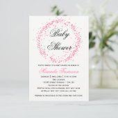 Roze Confetti - 3x5 Baby shower Uitnodiging (Staand voorkant)