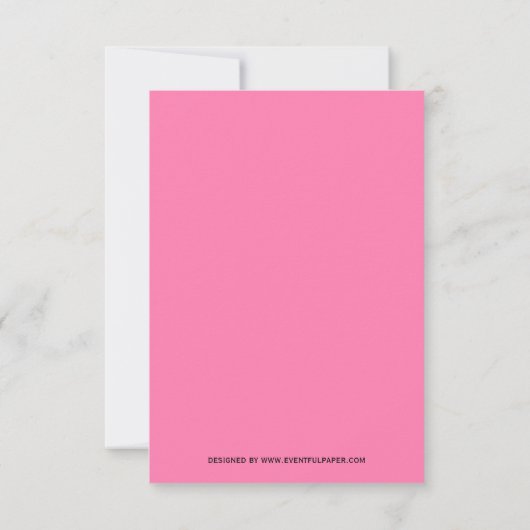 Roze Confetti - 3x5 Baby shower Uitnodiging (Achterkant)