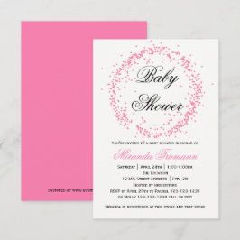 Roze Confetti - 3x5 Baby shower Uitnodiging