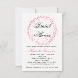Roze Confetti - 3x5 Bridal Shower Uitnodiging