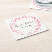 Roze Confetti - Aangepaste Coaster Kartonnen Onderzetters (Schuin)
