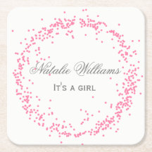 Roze Confetti - Aangepaste Coaster