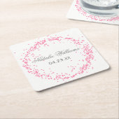 Roze Confetti - Aangepaste Onderzetter (Schuin)