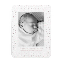Roze Confetti Baby Geboorteaankondiging Fotokaart