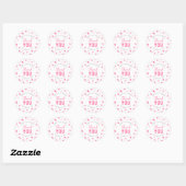 Roze Confetti Baby shower Dank u Ronde Sticker (Vel)