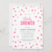 Roze Confetti Baby shower Kaart (Voorkant)