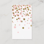 Roze Confetti Baby shower Luier Raffle Ticket Informatiekaartje (Achterkant)