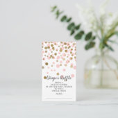 Roze Confetti Baby shower Luier Raffle Ticket Informatiekaartje (Staand voorkant)
