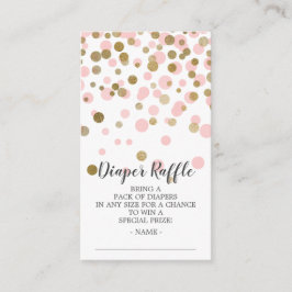 Roze Confetti Baby shower Luier Raffle Ticket Informatiekaartje