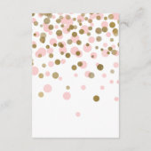 Roze Confetti Baby shower Luier Raffle Ticket Informatiekaartje (Achterkant)