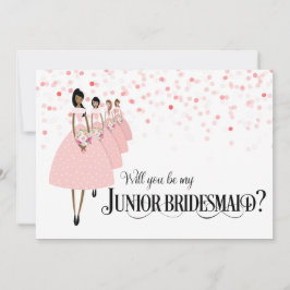 Roze Confetti Be My Junior Bruidsmeisje Etnisch Kaart