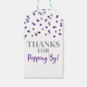 Roze confetti bedankt voor langskomen cadeaulabel (Achterkant)