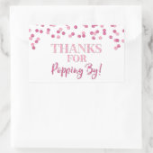 Roze Confetti Bedankt voor Popping By Rechthoekige Sticker (Tas)