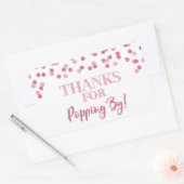 Roze Confetti Bedankt voor Popping By Rechthoekige Sticker (Envelop)