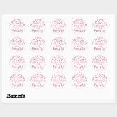 Roze Confetti Bedankt voor Popping By Ronde Sticker (Vel)