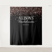 Roze Confetti Bruidsfeest Fotocabine Achtergrond Wandkleed (Voorkant)