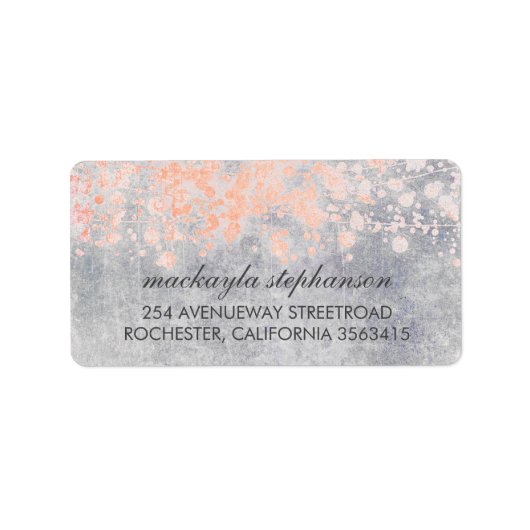  roze Confetti bruiloft Etiket (Voorkant)