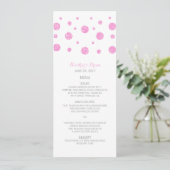 Roze Confetti bruiloft menu (Staand voorkant)