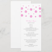 Roze Confetti bruiloft menu (Voorkant / Achterkant)