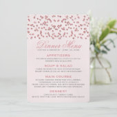 Roze Confetti bruiloft menu (Staand voorkant)