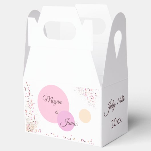 Roze Confetti cirkels Bedankdoosjes (Geopend)