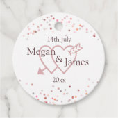 Roze Confetti Cirkels Bedankjes Labels (Voorkant)