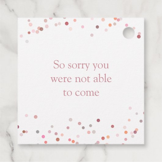 Roze Confetti cirkels Bedankjes Labels (Achterkant)