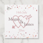 Roze Confetti cirkels Bedankjes Labels (Voorkant)