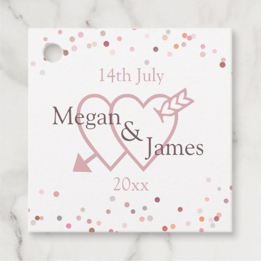 Roze Confetti cirkels Bedankjes Labels (Voorkant)