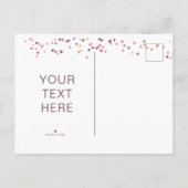 Roze Confetti cirkels bruiloft Aankondigingskaart (Achterkant)