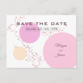 Roze Confetti cirkels bruiloft Aankondigingskaart (Voorkant)