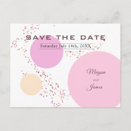 Roze Confetti cirkels bruiloft Aankondigingskaart