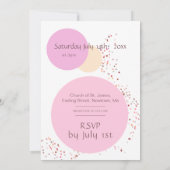 Roze confetti cirkels bruiloft kaart (Achterkant)