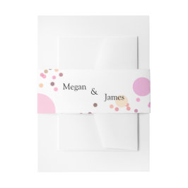 Roze confetti cirkels bruiloft uitnodigingen wikkel