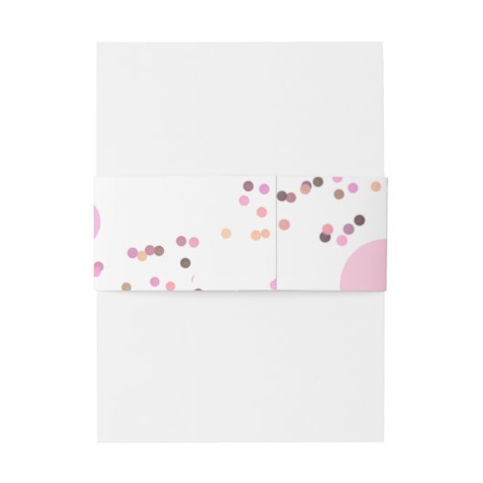 Roze confetti cirkels bruiloft uitnodigingen wikkel (Achterkant Voorbeeld)