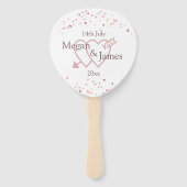 Roze Confetti cirkels Handwaaier (Voorkant)