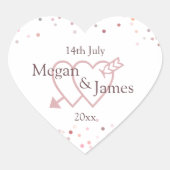 Roze Confetti cirkels Hart Sticker (Voorkant)