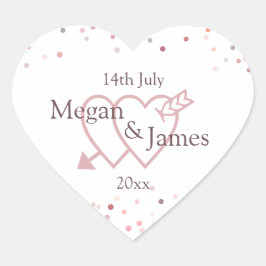 Roze Confetti cirkels Hart Sticker