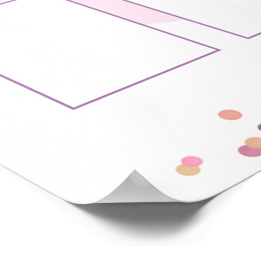 Roze Confetti cirkels leeg 12Tabel zitplaatsplan Poster (Hoek)