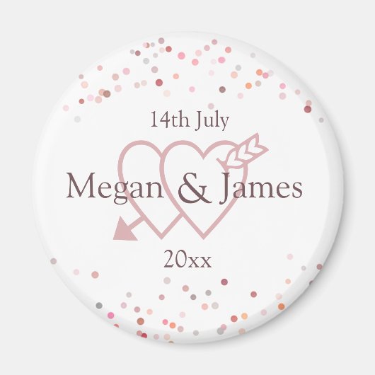 Roze Confetti cirkels Magneet (Voorkant)