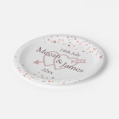 Roze Confetti Cirkels Papieren Bordje (Gekanteld)