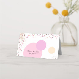 Roze Confetti cirkels Plaatskaartje