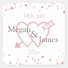 Roze Confetti cirkels Vierkante Sticker